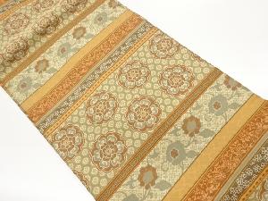 横段に華文・亀甲模様織出し名古屋帯